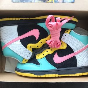 Nike Dunks 6.0 | Yellow + light blue + pink